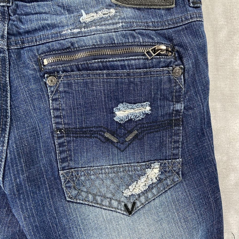 Affliction Jeans mens 34x35 Blue Denim Gage Distressed Grunge Biker Emo Punk Y2K - Picture 15 of 16